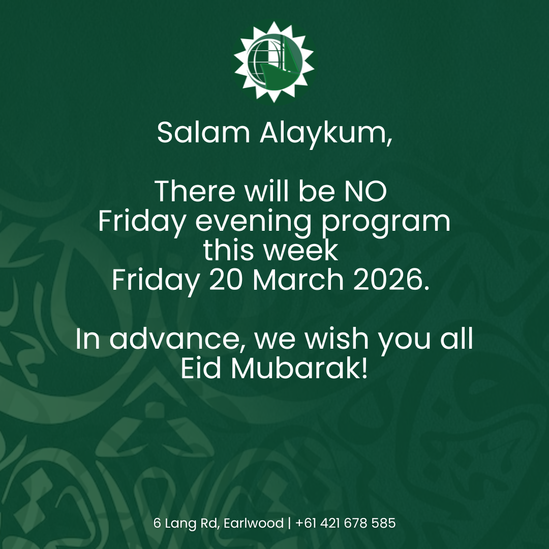 No Friday Program 20th March 2026
