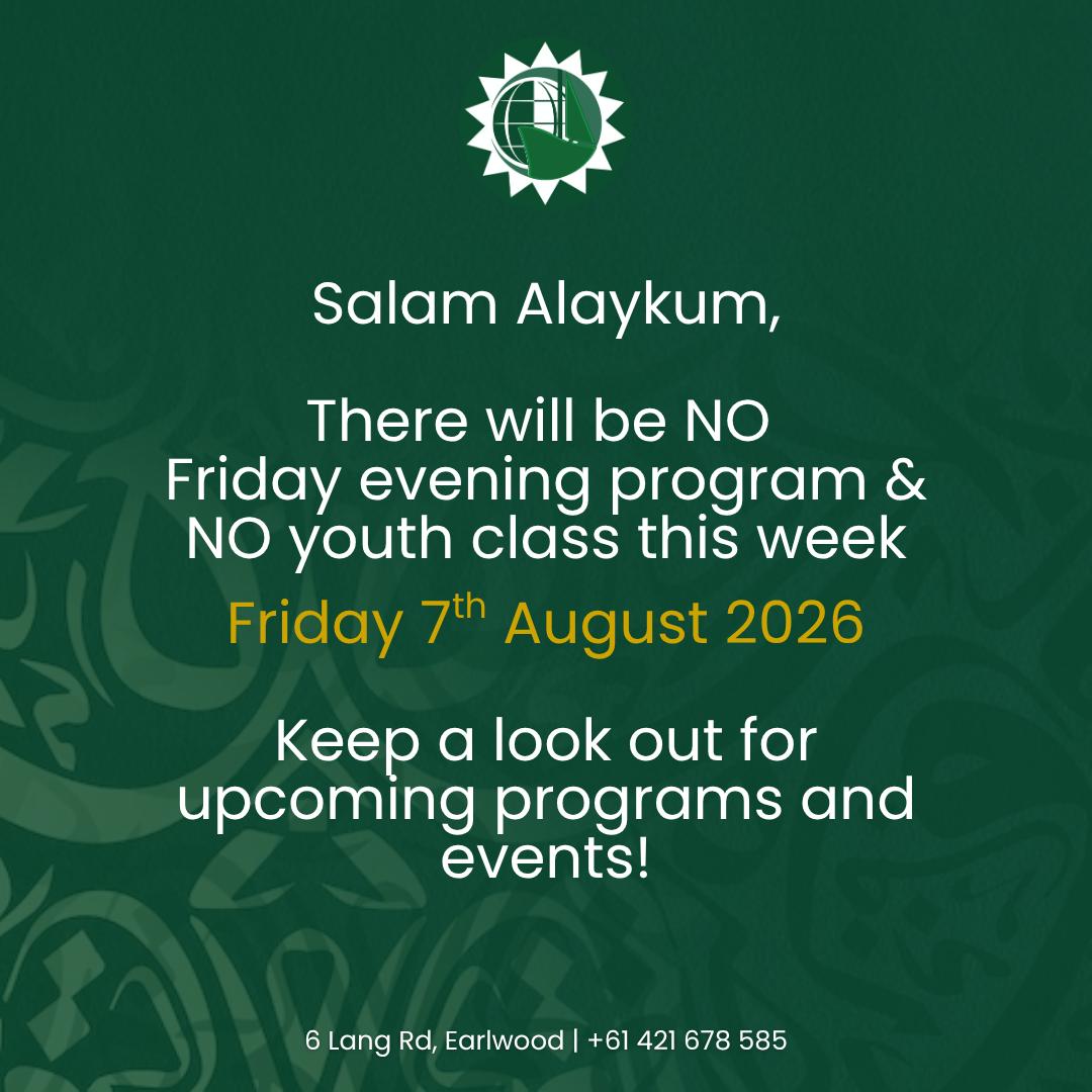 No Friday Program 7/8